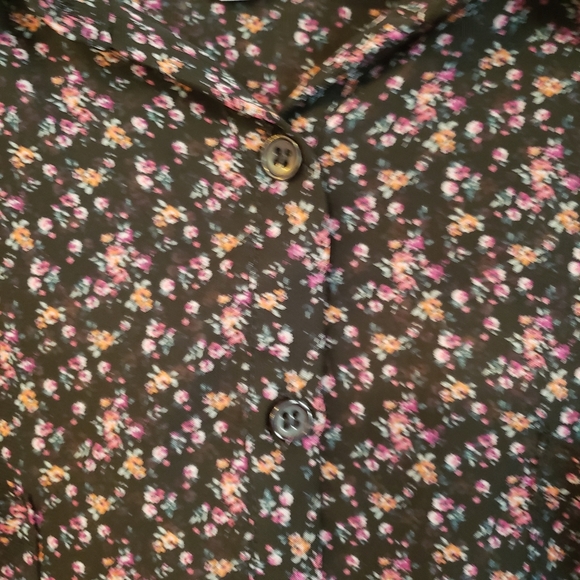 Xhiliration Sheer Button-Up Top - Picture 2 of 7